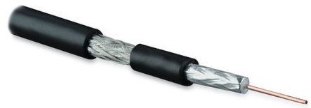 Hyperline COAX-RG59-CU-100 Кабель коаксиальный RG-59, 75 Ом , жила - 0.8 мм (медь, solid), экран - фольга + оплетка (луженная медь, 48%), внешний диаметр 6.1мм, изоляция PVC (бухта 100 м)